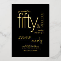 Luxury Black Gold Elegant 50 & Fabulous Birthday