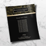 Luxury Black & Gold Floral Pattern Salon & Spa  Flyer<br><div class="desc">Luxury Black & Gold Floral Pattern Salon & Spa Brochures.</div>