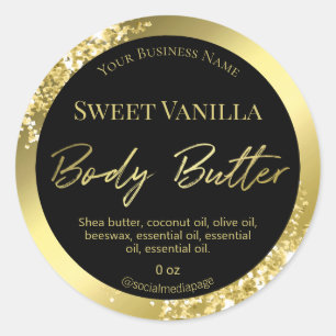 Luxury Black Gold Foil And Body Butter Labels