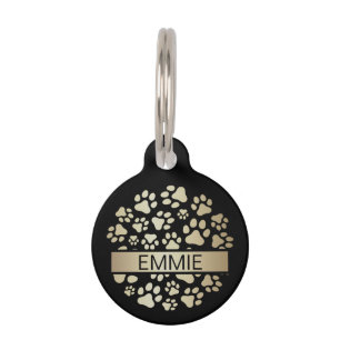 Luxury Black Gold Foil Pet Supplies  Tag