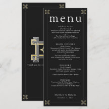 Luxury Black Gold Greek Key Wedding Reception