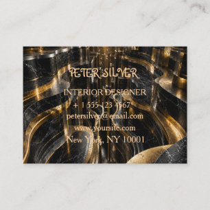 Luxury Black Gold Infinite Spiral Business Card
