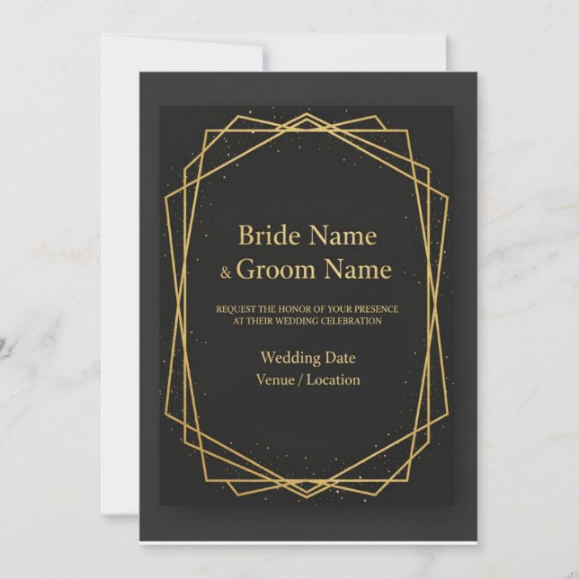 Luxury Black & Gold Invitation (Front)