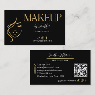 Luxury Black & Gold Makeup artist Bussines card