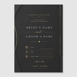 Luxury Black & Gold Minimalist Wedding Invitation 