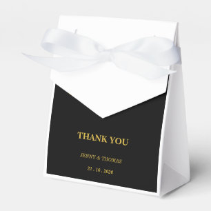 Luxury Black & Gold Monogram Wedding Favour Box