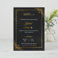 Luxury Black & Gold Ornate Muslim Islamic Wedding