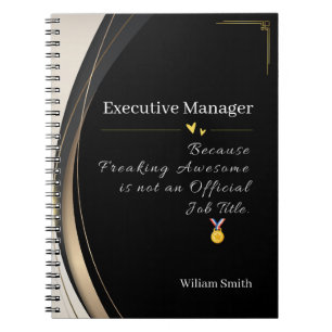 Luxury Black & Gold Personalized Notebook