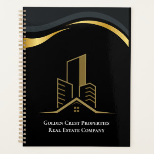Luxury Black & Gold Personalized Real Estate Planner