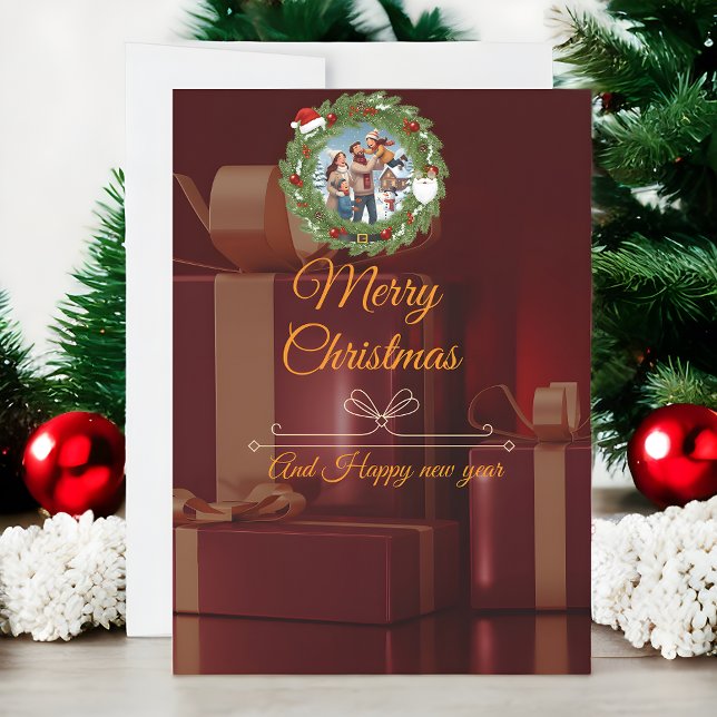 LUXURY Black & Gold Photo Christmas Card (Creator Uploaded)