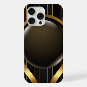 Luxury Black & Gold Striped iPhone 16 Case   Gloss