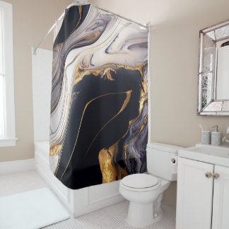 Luxury Black Gold White Abstract Marble