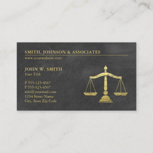 Luxury Black Lawyer Scales of Justice Appointment Card