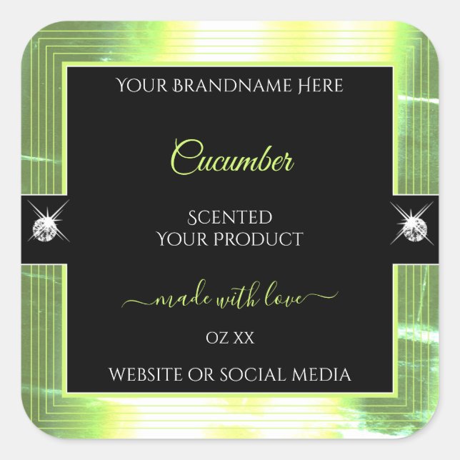 Luxury Black Light Green Brilliants Product Label (Front)
