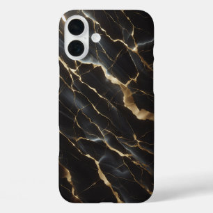 Luxury Black Marble Case - Elegant Gold Veins 