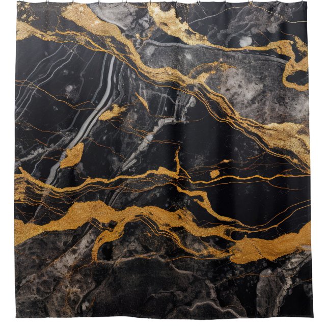 Luxury Black Marble Gold Kintsugi Veins Agate (Front)