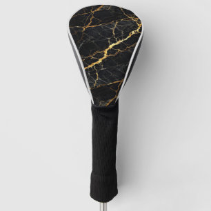 Luxury Black Marble Gold Monogram Business Brand Golf Head Cover
