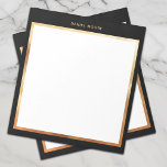 Luxury Black & Metallic Gold Frame  Monogram Notepad<br><div class="desc">This chic black & gold frame notepad is perfect for the modern minimalist. With its luxury and professional look,  it's perfect for people who like black and gold and modern things.</div>
