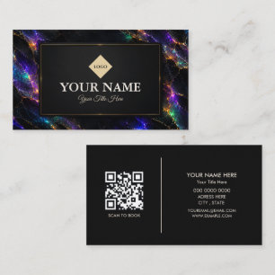 Luxury Black Opal Stone Beauty Salon Business Card