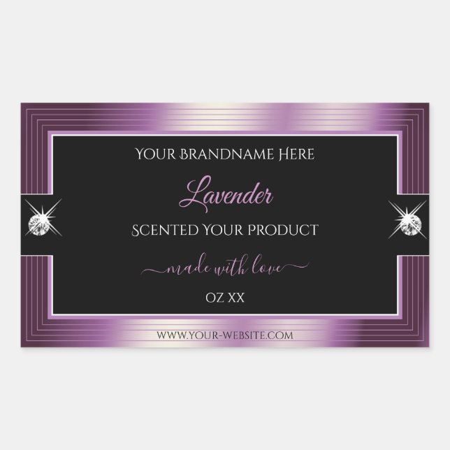 Luxury Black Purple Shiny Brilliants Product Label (Front)
