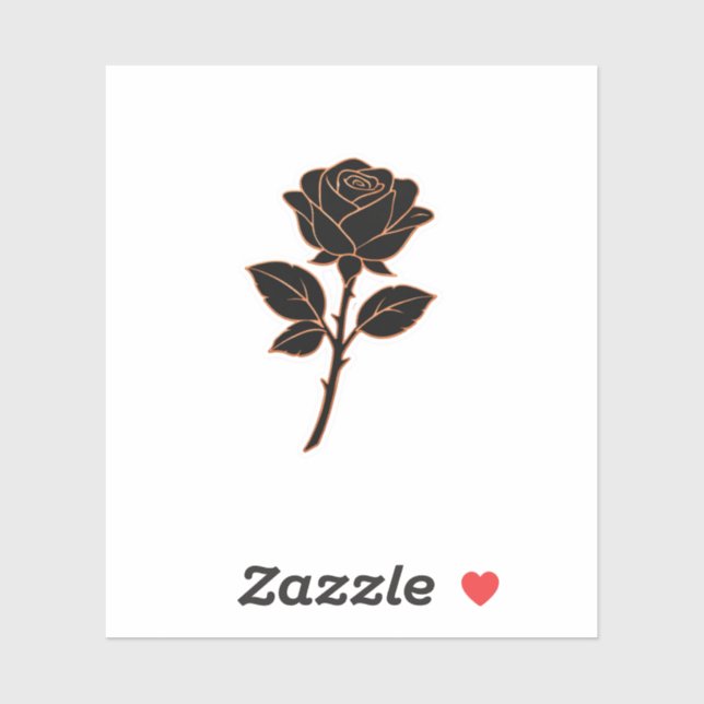 Luxury Black Rose Sticker Modern Metallic Copper D (Sheet)