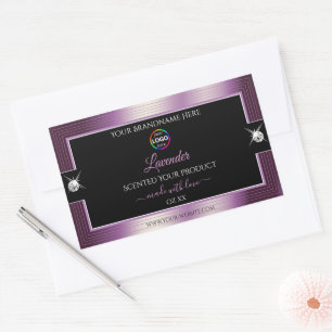 Luxury Black Shiny Purple with Logo Product Label