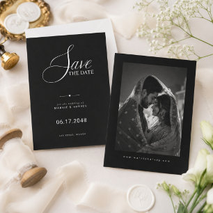Luxury Black Wedding Photo Save The Date