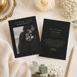 Luxury Black Wedding Thank You Photo Post Card