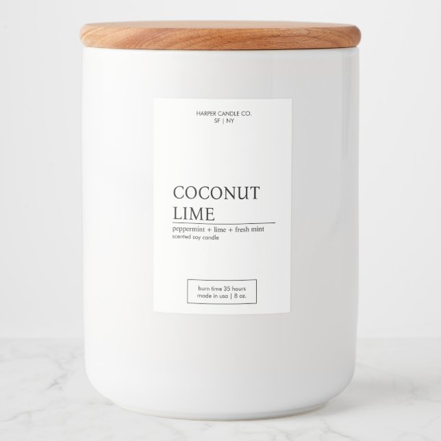 Luxury Black & White Matte Candle Label (Front)