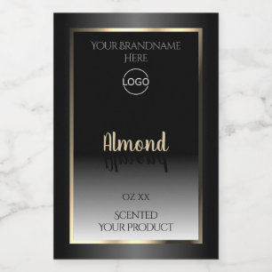 Luxury Black White Product Labels Gold Frame Logo