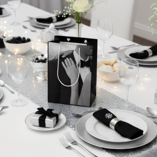 Luxury Black & White Wedding Gift Bag