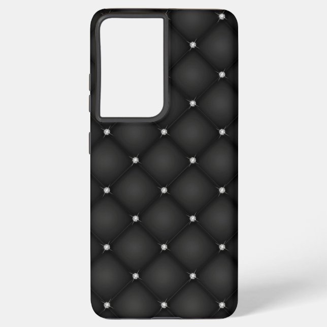 Luxury Black with American Diamond Samsung Galaxy S21 Ultra Case (Back)