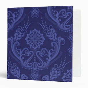 Luxury blue floral damask wallpaper binder