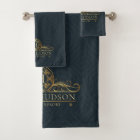 Luxury Blue Gold Hotel Monogrammed
