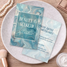 Luxury Blue Marble Makeup Artist & Hair Stylist