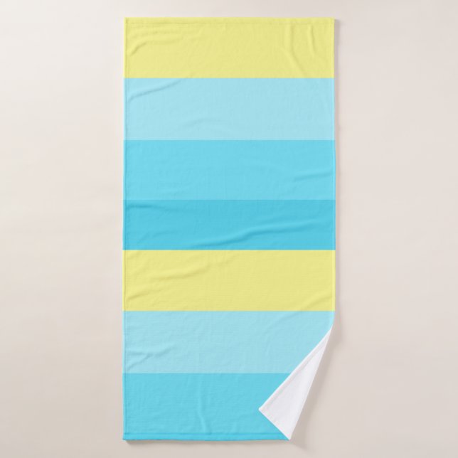 Luxury Blue Striped Bath Towel – Soft & Stylish (Bath Towel)