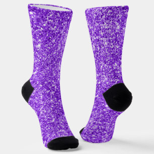Luxury Blue Violet Purple Glitter Socks