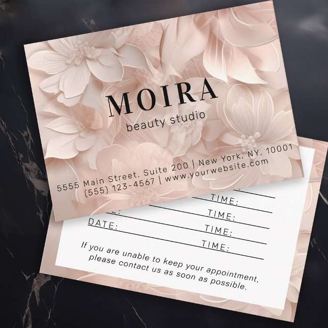 Luxury, Blush-Beige, Flower, Reminder Appointment Card (Creator Uploaded)