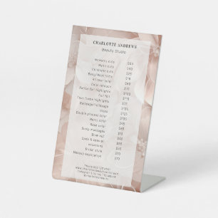 Luxury, Blush-Beige, Flower, Salon Pedestal Sign