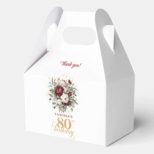 Luxury Blush Floral 80th Birthday Favour Box
