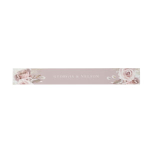 Luxury Blush Floral Wedding Invitation Belly Band