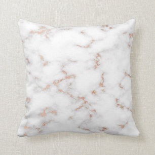 Luxury Blush Glitter Pink White Marble Cotton Throw Pillow