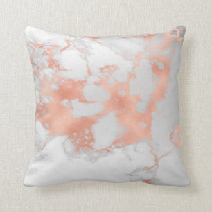 Luxury Blush Glitter White Pink Marble Cotton Throw Pillow