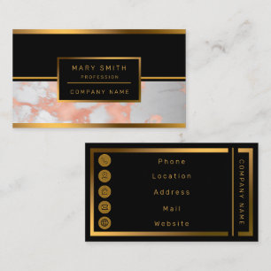 Luxury Blush Glitter White Pink Marble Customize Business Card