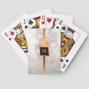 Luxury Blush Glitter White Pink Marble Customize Playing Cards