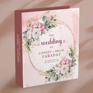 Luxury Blush Pink Floral Wedding Memory Album Binder