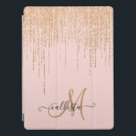 Luxury Blush Pink Gold Sparkly Glitter Fringe iPad Pro Cover<br><div class="desc">This glamourous and luxury print is the perfect design for the stylish and trendy woman. It features a faux sparkly gold glitter fringe curtain with faux glitter typography on top of a simple blush pink background. It's an elegant, chic, trendy, and modern bling design with a Hollywood vibe! ***IMPORTANT DESIGN...</div>