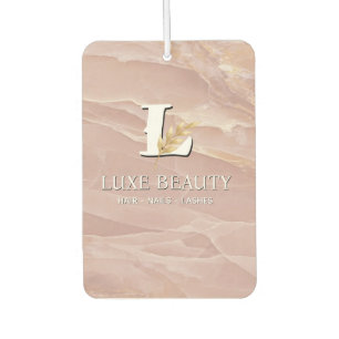 Luxury Blush Pink Marble Beauty Salon Logo Air Freshener