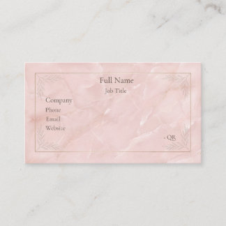 Luxury Blush Pink Marble Gold Botanical Business  Card