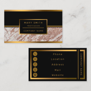 Luxury Blush Pink Rose Glitter Marble Customize Business Card